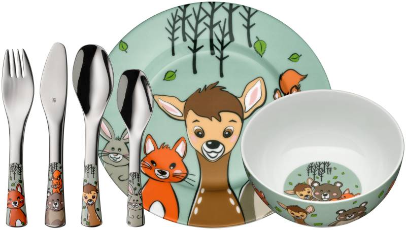 WMF Kindergeschirr-Set Waldfreunde, 6-teilig in Edelstahl von WMF