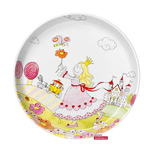 WMF Prinzessin Anneli Kindergeschirr Kinderteller 19 cm, Porzellan, spülmaschinengeeignet, farb- und lebensmittelecht, Bunt, Rosa von WMF