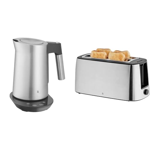 WMF Kineo Wasserkocher mit Temperatureinstellung 1,6l, Kalkfilter, 3000W & Bueno Pro Toaster Langschlitz mit Brötchenaufsatz, 4 Scheiben, XXL Toast, Aufknusper-Funktion, 1550W, edelstahl matt von WMF