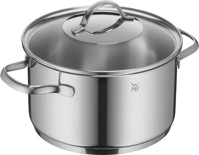 WMF Kochtopf Provence Plus, Cromargan® Edelstahl Rostfrei 18/10 (2-tlg), hochwertiger Glasdeckel, TransTherm-Allherdboden, Schüttrand von WMF