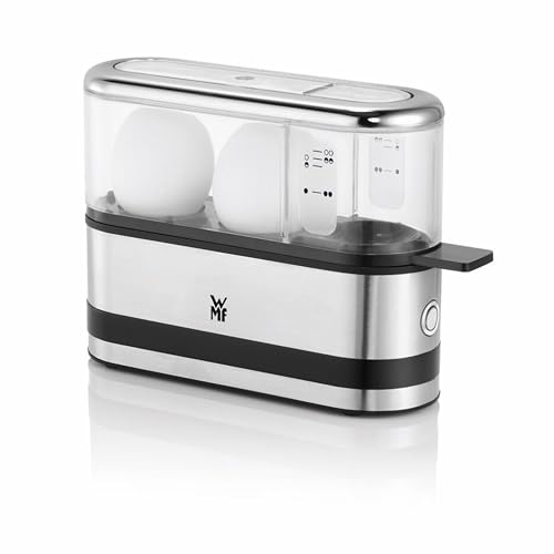 WMF Küchenminis 2-Eier-Kocher, Eierkocher 2 Eier, mit Eipick, BPA-freies Tritan, 250 W, cromargan matt von WMF