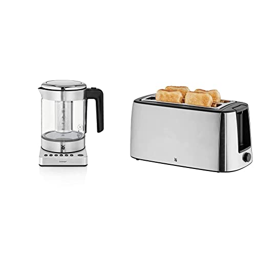 WMF Küchenminis 2 in 1 Vario Wasserkocher mit Temperatureinstellung, 1,0l, 1900 W & Bueno Pro Toaster Langschlitz mit Brötchenaufsatz, 4 Scheiben, XXL, Aufknusper-Funktion, 6 Bräunungsstufen, 1550W von WMF