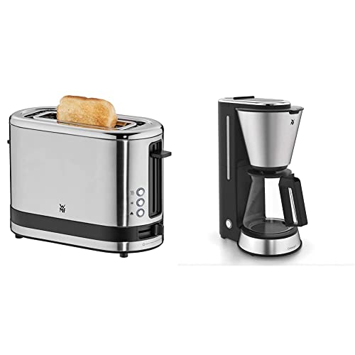 WMF Küchenminis Aroma Filterkaffeemaschine mit Glaskanne, Filterkaffee, 5 Tassen, 760 W & Küchenminis 1-Scheiben Toaster Langschlitz XXl-Toast Brötchenaufsatz 7 Bräunungsstufen Überhitzungsschutz von WMF