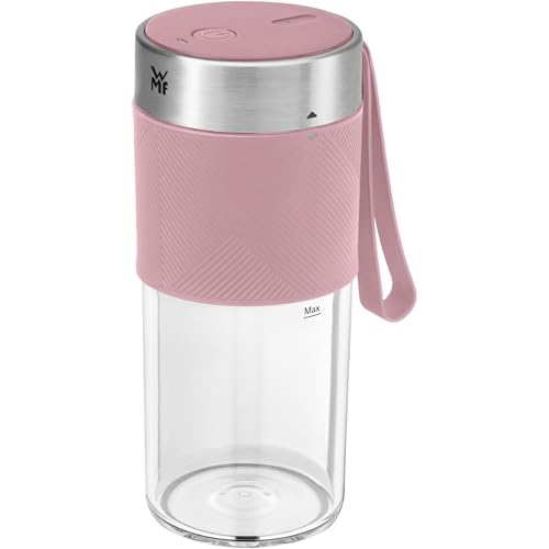 WMF Küchenminis Mix on the Go 300 ml, Mini Mixer to Go, USB Mixer Smoothie Maker, aufladbarer Personal Blender, tragbarer Mixer für Smoothies, Shakes, pink von WMF