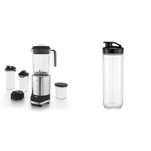 WMF Kult Pro Multifunktionsmixer Hochleistungsmixer, 30.000 U/min & Kult X Mix & Go/Küchenminis Trinkflasche 600 ml, Smoothie Flasche, Mixbehälter, Tritan-Kunststoff, BPA-frei, bruchsicher von WMF