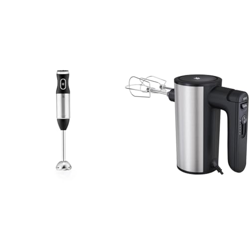 WMF Kult X Edition Stabmixer, 600 W, Pürierstab mit variabler Geschwindigkeitseinstellung & Kult X Edition Handrührer, Quirl mit 5 Geschwindigkeitsstufen, Turbofunktion, Handmixer 400 W, schwarz von WMF