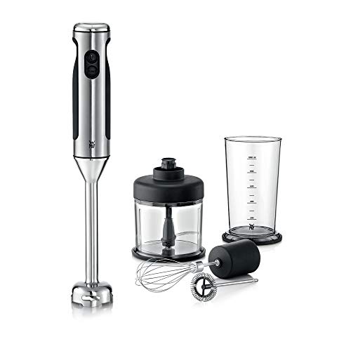 WMF Lineo Stabmixer Set 5-teilig, Pürierstab, Schneebesen, Milchaufschäumer, Zerkleinerer, 700 Watt, Zauberstab inkl. 1l-Mixbehälter, edelstahl matt von WMF