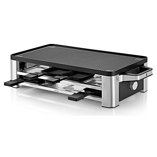 WMF Lono Raclette Grill mit Pfännchen und Schiebern, Raclette 8 Personen, 1500 W, edelstahl matt von WMF