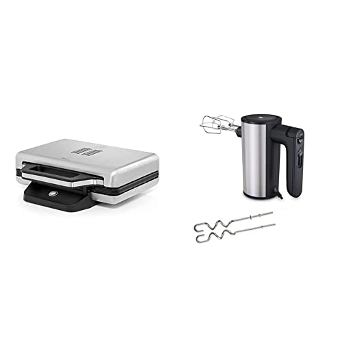 WMF Lono Sandwich Maker, Sandwichtoaster, edelstahl matt & Kult X Edition Handrührer, Quirl mit 5 Geschwindigkeitsstufen, Turbofunktion, Handmixer 400 W, Cromargan matt, schwarz von WMF