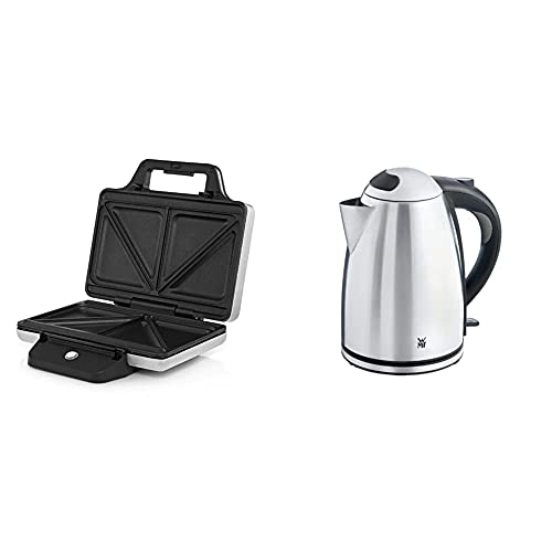 WMF Lono Sandwich Maker, Sandwichtoaster, für 2 Standard- oder XXL-Toasts & Stelio Wasserkocher Edelstahl 1,7l, elektrischer Wasserkocher mit Kalkfilter, 2400 W, Wasserstandsanzeige beleuchtet von WMF