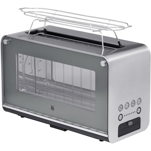 WMF Lono Toaster Glas mit Brötchenaufsatz, 2 Scheiben, XXL, motorisierte Toastaufnahme, Aufwärm-Funktion, 7 Bräunungsstufen, Toaster edelstahl matt von WMF