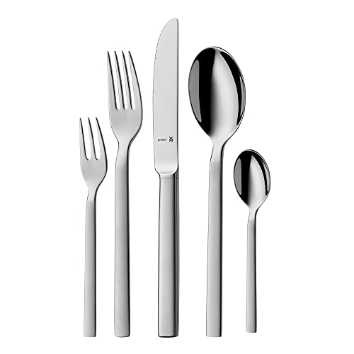 WMF Lyric Plus Edelstahl Besteck Set 6 Personen, Essbesteck Set 30teilig, Hohlheftmesser, Cromargan protect teilmattiert, kratzbeständig, spülmaschinenfest von WMF