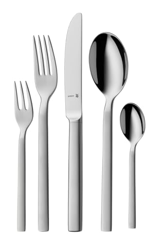 WMF Lyric Plus Edelstahl Besteck Set 6 Personen, Essbesteck Set 30teilig, Hohlheftmesser, Cromargan protect teilmattiert, kratzbeständig, spülmaschinenfest von WMF