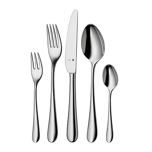 WMF Merit Edelstahl Besteck Set 6 Personen, Essbesteck Set 30 teilig, Hohlheftmesser, Cromargan protect poliert, kratzbeständig, spülmaschinenfest von WMF