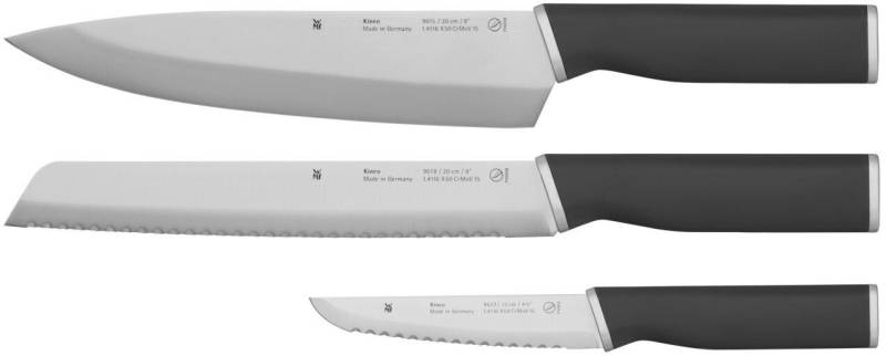 WMF Messer-Set Kineo 3-teilig rostfrei Kochmesser Brotmesser 20cm Allzweckmesser 12cm (3-tlg) von WMF
