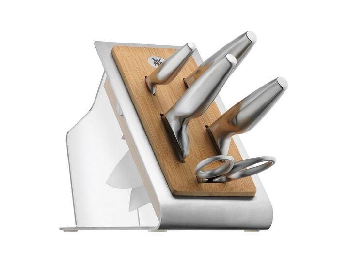 WMF Messerblock Chef's Edition (6tlg), Schere, Bambus-Block, Kunststoff Performance Cut von WMF