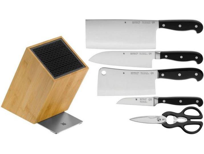 WMF Messerblock Spitzenklasse Plus (6tlg), Asia Messerset, Made in Germany, braun schwarz silberfarben von WMF