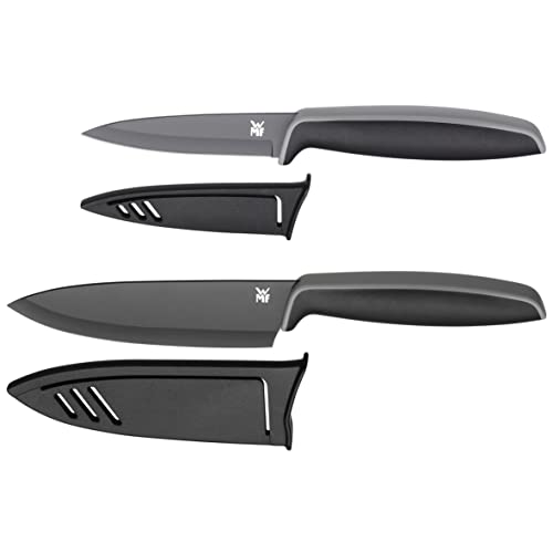 WMF Touch Messerset 2-teilig, Küchenmesser mit Schutzhülle, Spezialklingenstahl antihaftbeschichtet, scharf, Kochmesser, Gemüsemesser, schwarz WMF Touch Messerset 2-teilig, Küchenmesser mit Schutzhülle, Spezialklingenstahl antihaftbeschichtet, scharf, Kochmesser, Gemüsemesser, schwarz von WMF