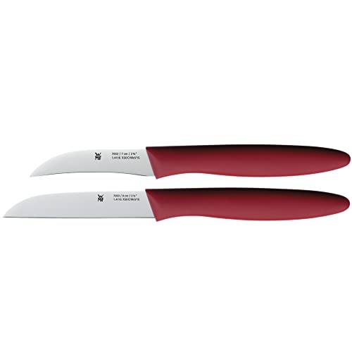 WMF Messerset 2-teilig, mit Schälmesser, Gemüsemesser, Spezialklingenstahl, Griffe aus Kunststoff, Kartoffelmesser, Küchenmesser Set, rot von WMF