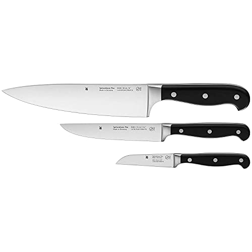 WMF Spitzenklasse Plus Messerset 3teilig, Made in Germany, 3 Messer geschmiedet, Küchenmesser, Performance Cut, Spezialklingenstahl von WMF