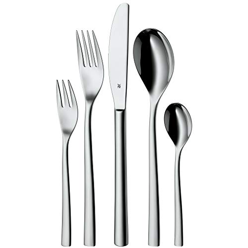 WMF Palermo Edelstahl Besteck Set 6 Personen, Essbesteck Set 30 teilig, Monobloc-Messer, Cromargan Edelstahl poliert, glänzend, spülmaschinenfest von WMF