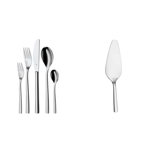 WMF Palermo Edelstahl Besteck Set 6 Personen & Nuova Kuchenheber Tortenheber Edelstahl 23 cm, Cromargan Edelstahl poliert, Tortenschaufel ideal auch als Lasagneheber, Pizzaheber, spülmaschinengeeignet von WMF