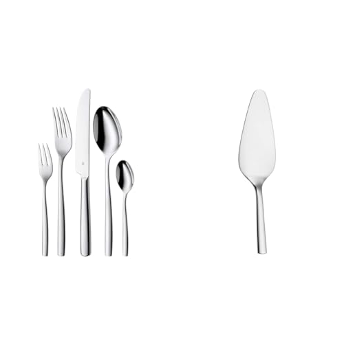 WMF Palma Besteck Set 12 Personen & Nuova Kuchenheber Tortenheber Edelstahl 23 cm, Cromargan Edelstahl poliert, Tortenschaufel ideal auch als Lasagneheber, Pizzaheber, spülmaschinengeeignet von WMF