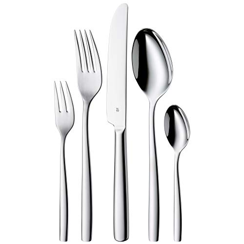 WMF Palma Edelstahl Besteck Set 6 Personen, Essbesteck Set 30 teilig, Monobloc-Messer, Cromargan Edelstahl poliert, glänzend, spülmaschinenfest WMF Palma Edelstahl Besteck Set 6 Personen, Essbesteck Set 30 teilig, Monobloc-Messer, Cromargan Edelstahl poliert, glänzend, spülmaschinenfest von WMF