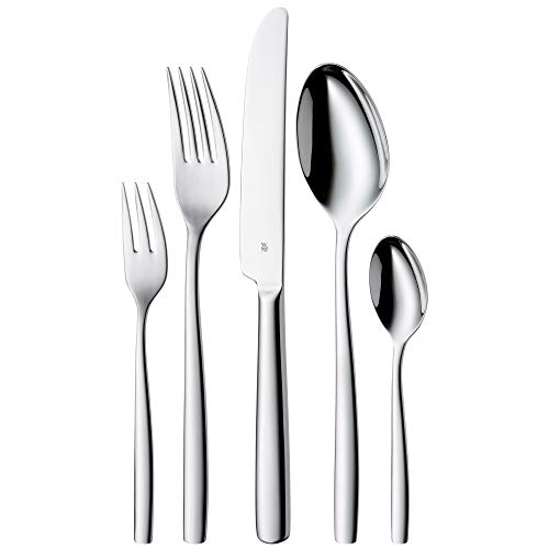 WMF Palma Edelstahl Besteck Set 6 Personen, Essbesteck Set 30 teilig, Monobloc-Messer, Cromargan Edelstahl poliert, glänzend, spülmaschinenfest von WMF