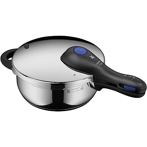 WMF Perfect Plus One Pot Schnellkochtopf Induktion 3l, Dampfkochtopf mit Flammschutz, großes Kochsignal, 2 Kochstufen, abnehmbarer Deckelgriff, Einhand-Kochstufenregler, Cromargan Edelstahl poliert von WMF