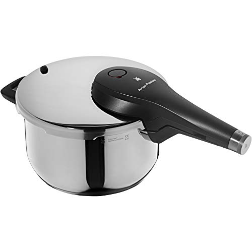 WMF Perfect Premium One Pot Schnellkochtopf Induktion 4,5l, Dampfkochtopf 22 cm, Cromargan Edelstahl poliert, 2 Kochstufen, All-In-One-Drehknopf von WMF