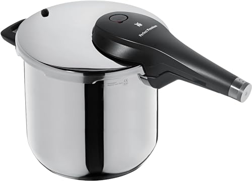 WMF Perfect Premium One Pot Schnellkochtopf Induktion 6,5l, Dampfkochtopf 22 cm, Cromargan Edelstahl poliert, 2 Kochstufen, All-In-One-Drehknopf von WMF