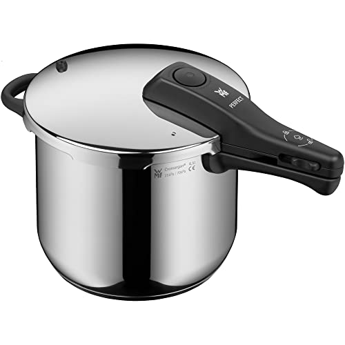 WMF Perfect One Pot Schnellkochtopf Induktion 6,5l, Dampfkochtopf, großes Kochsignal, 2 Kochstufen, abnehmbarer Deckelgriff, Cromargan Edelstahl von WMF