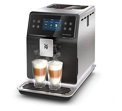 WMF Perfection 880L Kaffeevollautomat mit Milchsystem,18 Getränkespezialitäten, Double Thermoblock, Edelstahl-Mahlwerk, Nutzerprofil, 1l Milchbehälter von WMF