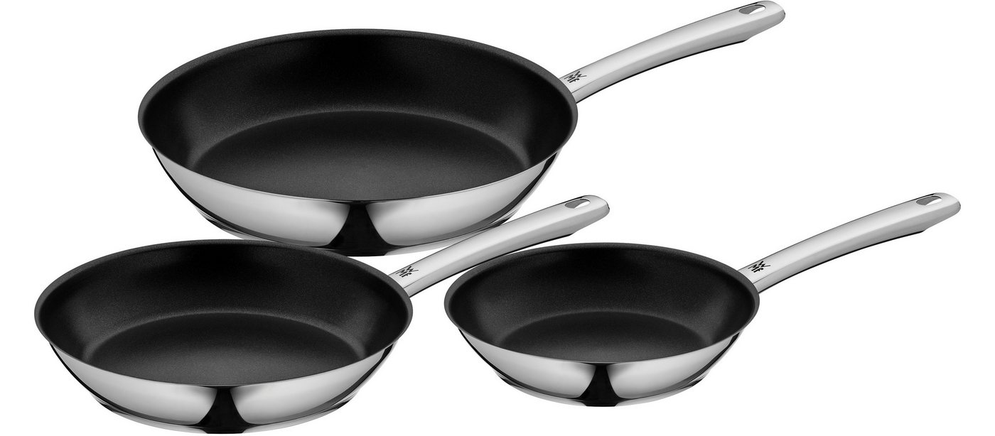 WMF Pfannen-Set Nordic Profi, Cromargan® Edelstahl Rostfrei 18/10 (Set, 3-tlg., Bratpfannenset (20, 24 + 28 cm), 3-teilig, Antihaftbeschichtung, TransTherm-Allherdboden, Induktion von WMF