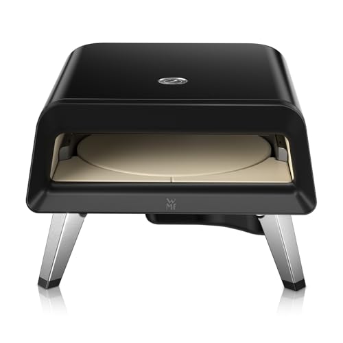 WMF Pizzaiolo Pro Pizzaofen, 400°C Backtemperatur, großer Pizzastein (Ø 40 cm), automatische Drehmechanik, integrierte Temperaturüberwachung für perfekte Ergebnisse in 90 Sek., Gas Pizzaofen, schwarz von WMF