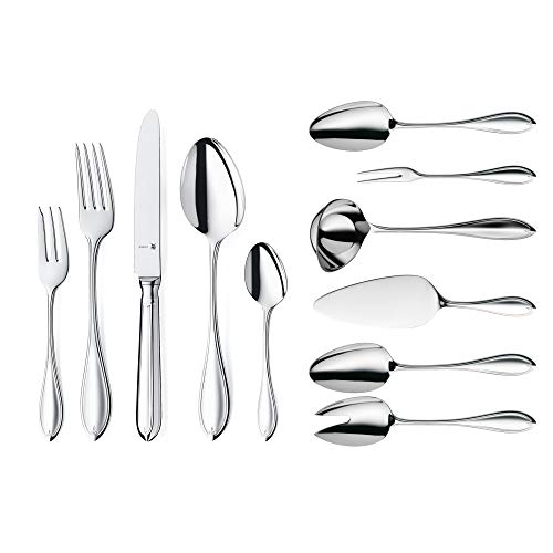 WMF Premiere Besteck Set 12 Personen, 66 teilig, 60 Teile mit Servierbesteck, Hohlheftmesser, Cromargan protect poliert, kratzbeständig, spülmaschinenfest von WMF