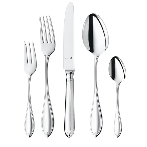 WMF Premiere Besteck Set 12 Personen, 66 teilig, 60 Teile mit Servierbesteck, Silberbesteck, Hohlheftmesser, Cromargan protect poliert, kratzbeständig, spülmaschinenfest von WMF