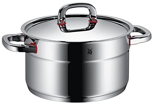 WMF Premium One Kochtopf groß 24cm, Metalldeckel mit Dampföffnung, Fleischtopf Induktion 5,6l, Cromargan Edelstahl poliert, Innenskalierung von WMF
