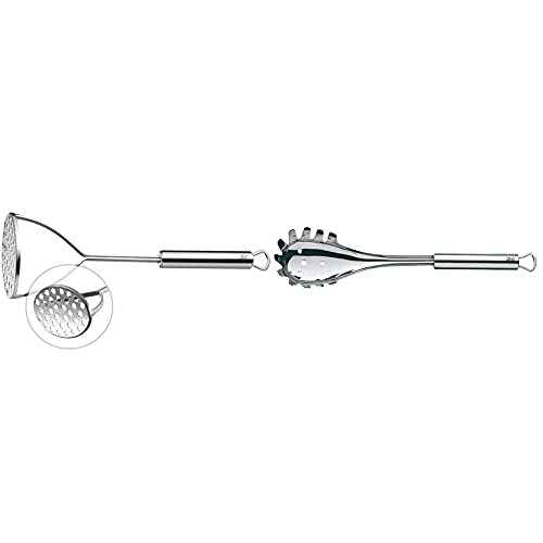WMF Profi Plus Kartoffelstampfer 28,5 cm, Cromargan Edelstahl teilmattiert, spülmaschinengeeignet & Profi Plus Spaghettilöffel 32 cm, Cromargan Edelstahl teilmattiert WMF Profi Plus Kartoffelstampfer 28,5 cm, Cromargan Edelstahl teilmattiert, spülmaschinengeeignet & Profi Plus Spaghettilöffel 32 cm, Cromargan Edelstahl teilmattiert von WMF