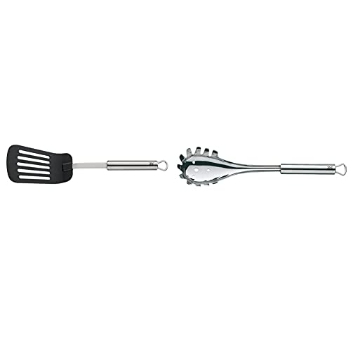 WMF Profi Plus Pfannenwender Kunststoff 32,2 cm, Cromargan Edelstahl teilmattiert, Kunststoffvorderteil & Profi Plus Spaghettilöffel 32 cm, Cromargan Edelstahl teilmattiert von WMF