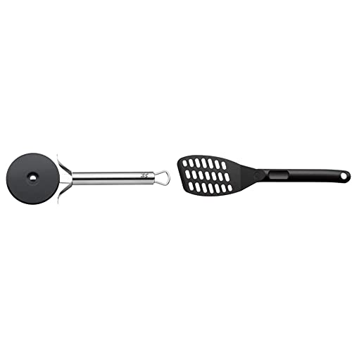 WMF Profi Plus Pizzaschneider 19,8 cm, Teigrad beschichtet & Pfannenwender Kunststoff 31 cm, Wender mit Ablage-Knick und Aussparungen, Pfannkuchenwender, spülmaschinengeeignet von WMF