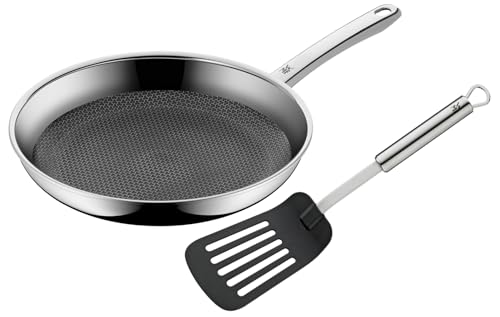WMF Profi Resist Bratpfanne Induktion 28 cm, Wabenpfanne mit Pfannenwender, Mehrschichtmaterial antihaftbeschichtet, kratzfeste Wabenstruktur, Edelstahlgriff, für alle Herdarten geeignet, backofenfest von WMF
