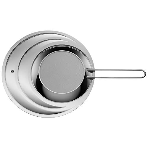 WMF Profi Plus Pfannen Spritzschutz für Ø 20-28 cm, Spritzschutz Pfannen mit einschiebbarem Griff, Cromargan Edelstahl, spülmaschinengeeignet von WMF