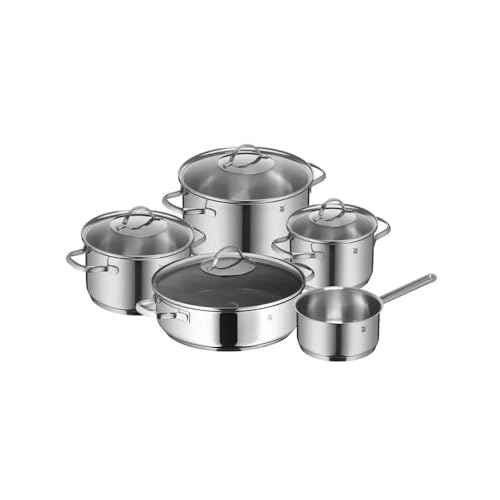WMF Provence Plus Topfset Induktion 5-teilig, Kochtopf Set unbeschichtet mit Glasdeckel, für alle Herdarten geeignet, Induktions Töpfe Set, ohne Skalierung, Cromargan Edelstahl poliert von WMF