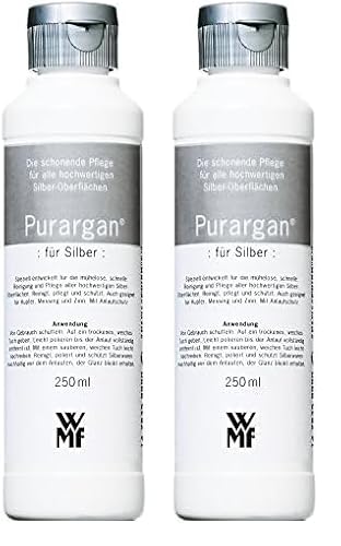 WMF Purargan Pflegemittel 250ml, Reinigungsmittel für hochwertigen Silber-Oberflächen, Silberbesteck (Packung mit 2) von WMF
