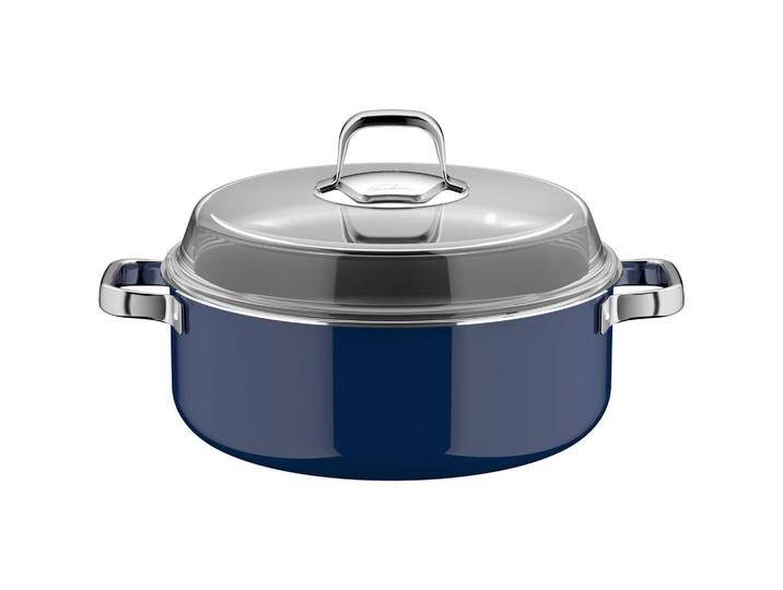 WMF SCHMORTOPF Fusiontec® Mineral Pro 'Tim Raue Edition', Dunkelblau, Metall, 5,9 L, rund, Made in Europe, backofengeeignet, Kochen, Töpfe, von WMF