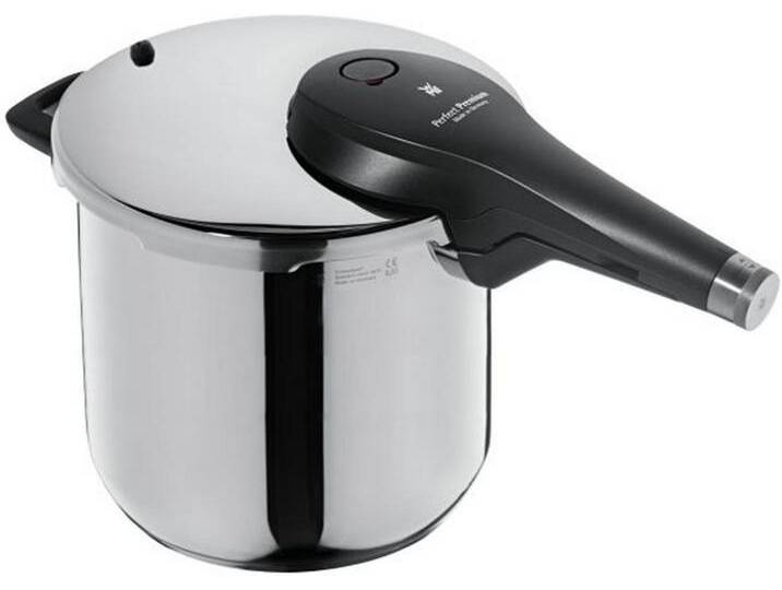 WMF SCHNELLKOCHTOPF Perfect Premium, Edelstahl, Metall, 6,5 L, rund, Messskala, abnehmbare Griffe, TransTherm®-Allherdboden, einstellbare Kochstufen, von WMF