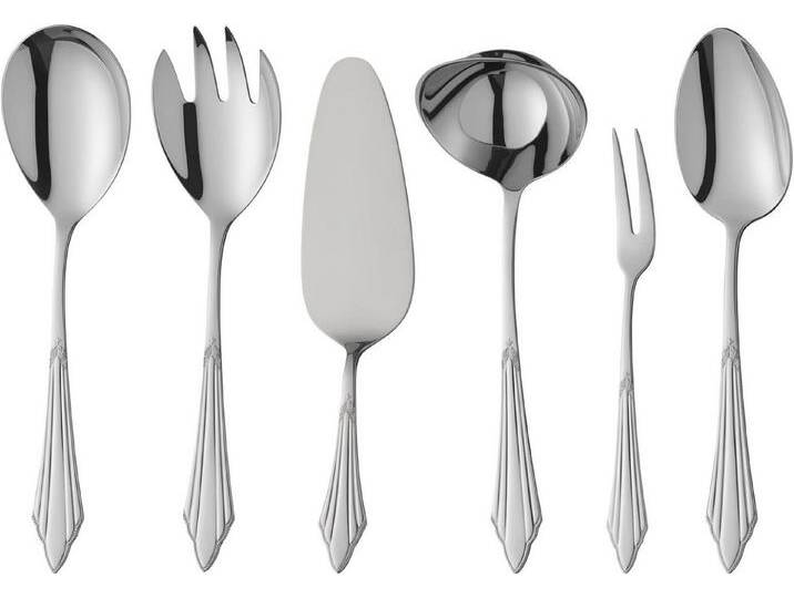 WMF Salatbesteck (1x Salatgabel, 1x Servierlöffel, 2-tlg., 1x Salatgabel, 1x Servierlöffel), silberfarben von WMF