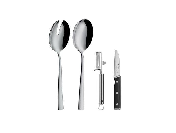 WMF Salatbesteck Philadelphia, Pendelschäler Profi Plus und Gemüsemesser Sequence, Set von WMF